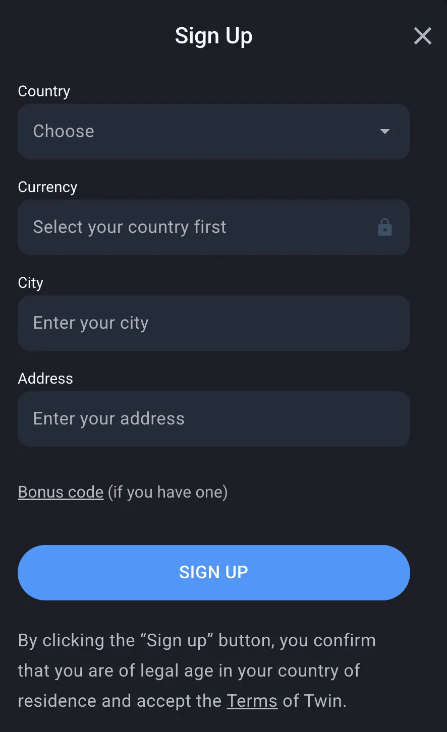 Twin Casino Signup